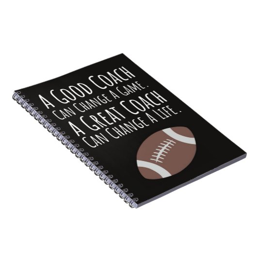 Herfst Football Coach Cadeaus Dank u van het team Notitieboek (Rechterzijde)