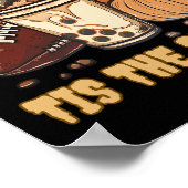 Herfst Football Pompoen Maple Leaf Kinder Mannen B Poster (Hoek)