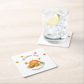 Herfst Football Pumpkin Latte Waterverf Kartonnen Onderzetters (Insitu)