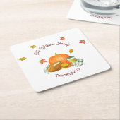 Herfst Football Pumpkin Latte Waterverf Kartonnen Onderzetters (Schuin)