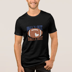 Herfst Football Seizoen Typografie Football Ball Tri-Blend Shirt