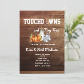 Herfst Football Touchdown Tiny Toes Baby shower Kaart (Staand voorkant)