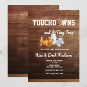 Herfst Football Touchdown Tiny Toes Baby shower Kaart (Voorkant / Achterkant)