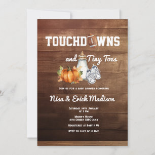 Herfst Football Touchdown Tiny Toes Baby shower Kaart