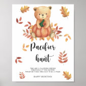 Herfst - Fopspeen Hunt baby shower spel poster (Voorkant)