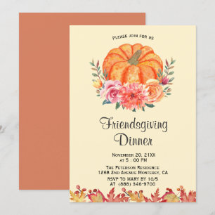 Herfst Foral Thanksgiving Friendsgiving Kaart