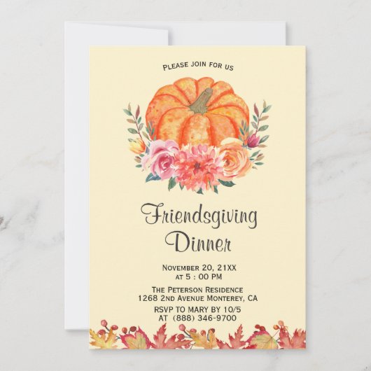 Herfst Foral Thanksgiving Vriendschapsgeschenken U Kaart (Voorkant)