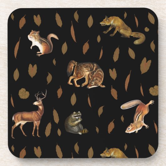 Herfst Forest Animals Autumn laat Herfst decor Bier Onderzetter (Voorkant)