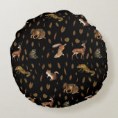 Herfst Forest Animals Autumn laat Herfst decor Rond Kussen (Achterkant)