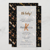 Herfst Forest Animals Autumn Leaves Baby shower Kaart (Voorkant / Achterkant)