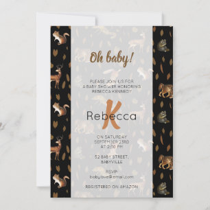 Herfst Forest Animals Autumn Leaves Baby shower Kaart