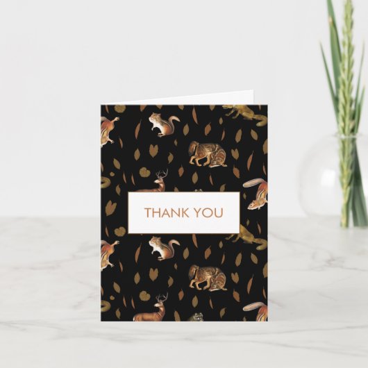 Herfst Forest Animals Autumn Leaves Hartelijk dank Bedankkaart (Voorkant)
