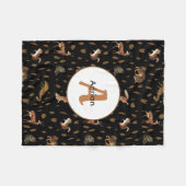 Herfst Forest Animals Autumn Leaves Monogram Fleece Deken (Voorkant (Horizontaal))