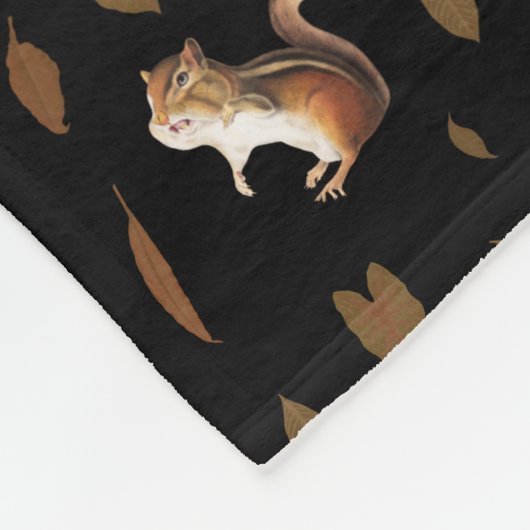 Herfst Forest Animals Autumn Leaves Monogram Fleece Deken (Hoek)