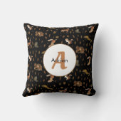 Herfst Forest Animals Autumn Leaves Monogram Kussen (Achterkant)