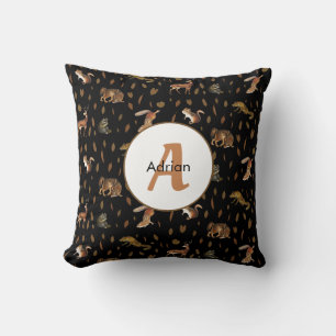 Herfst Forest Animals Autumn Leaves Monogram Kussen