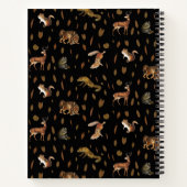 Herfst Forest Animals Autumn Leaves Monogram Schoo Notitieboek (Achterkant)