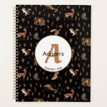Herfst Forest Animals Autumn Leaves Monogram Schoo