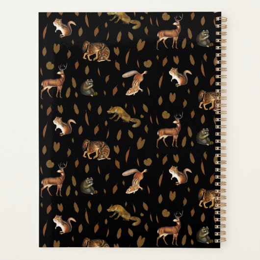 Herfst Forest Animals Autumn Leaves Monogram Schoo Planner (Achterkant)