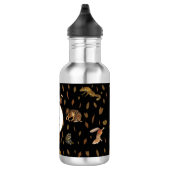 Herfst Forest Animals Autumn Leaves Monogram Schoo Waterfles (Rechts)