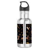 Herfst Forest Animals Autumn Leaves Monogram Schoo Waterfles (Achterkant)