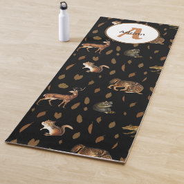 Herfst Forest Animals Autumn Leaves Monogram Yogamat