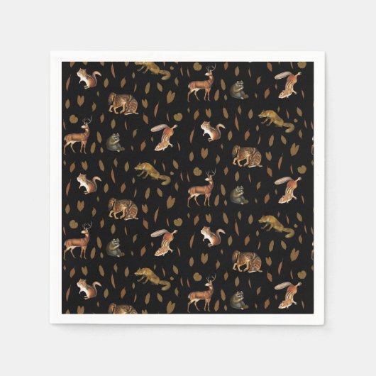 Herfst Forest Animals Autumn Leaves Party Servet (Voorkant)