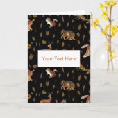 Herfst Forest Animals Autumn Leaves Wenskaart Kaart (Gele Bloem)
