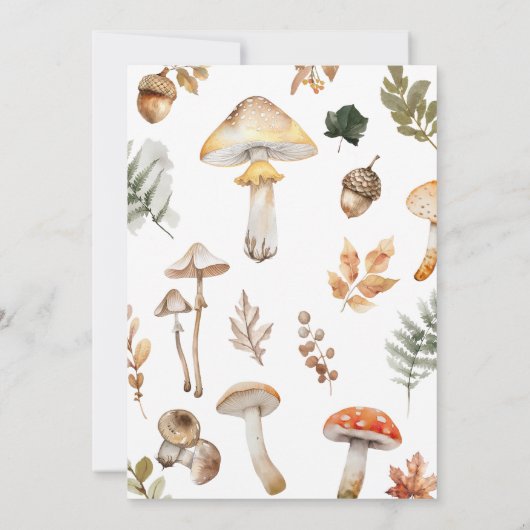 Herfst Forest Animals Baby shower Kaart (Achterkant)