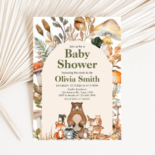 Herfst Forest Animals Baby shower Kaart
