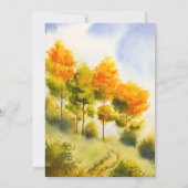 Herfst Forest | Autumn Bouquet Waterverf Wedding Kaart (Achterkant)