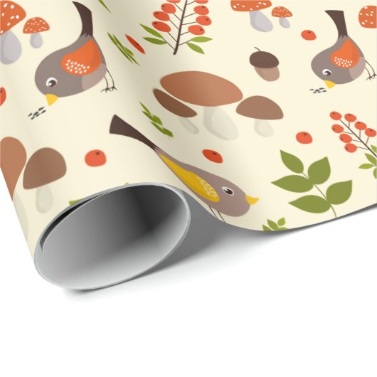 Herfst Forest Birds Cadeaupapier (Rol Hoek)