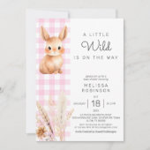 Herfst Forest Bunny Cub Pampas Baby Girl Shower Kaart (Voorkant)