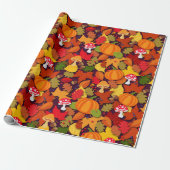 Herfst Forest Floor Cartoon Cadeaupapier (Uitgerold)