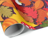 Herfst Forest Floor Cartoon Cadeaupapier (Rol Hoek)