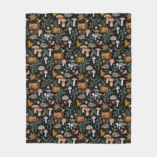 Herfst Forest Forager Cosy up Warm Fleece Deken (Voorkant)