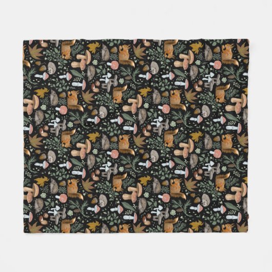Herfst Forest Forager Cosy up Warm Fleece Deken (Voorkant (Horizontaal))