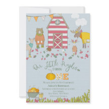 Herfst Forest Friends First Birthday Invitation