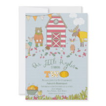 Herfst Forest Friends Second Birthday Invitation