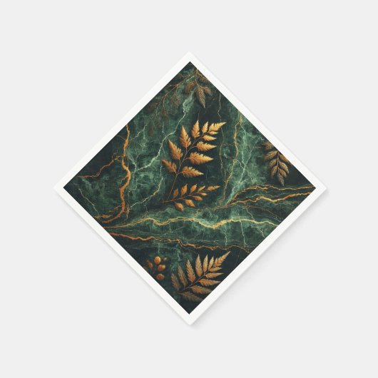 Herfst Forest Green Marble Texture Decoupage serve Servet (Hoek)