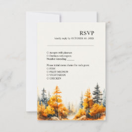 Herfst Forest herfst bruiloft RSVP Kaart