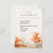 Herfst Forest herfst Woodland bruiloft RSVP Kaart (Voorkant / Achterkant)