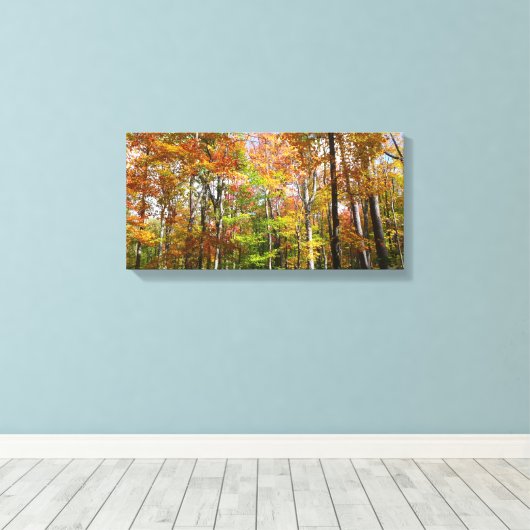 Herfst Forest II Autumn Landscape Photography Canvas Afdruk (Insitu (Houten vloer))