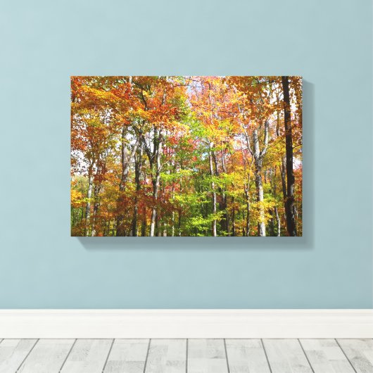 Herfst Forest II Autumn Landscape Photography Canvas Afdruk (Insitu (Houten vloer))