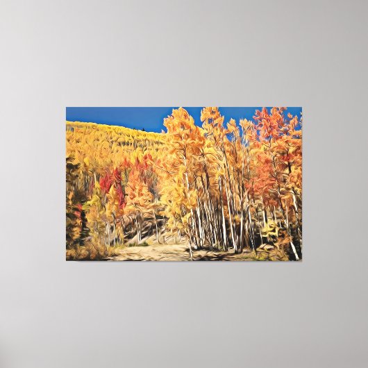 Herfst Forest Landscape Canvas Afdruk (Voorkant)