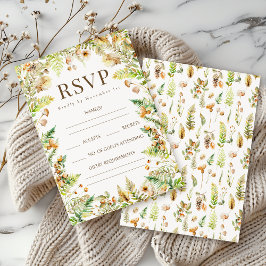 Herfst Forest Leaves Fall Wedding RSVP Kaarten Kaartje