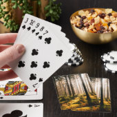 Herfst Forest met zonnestralen Pokerkaarten (Insitu)