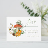 Herfst Forest Mushroom RSVP-kaart RSVP Kaartje (Staand voorkant)