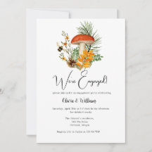 Herfst Forest Mushroom Verloving Aankondiging