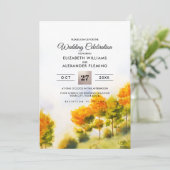 Herfst Forest | Najaar Waterverf bruiloft bomen Kaart (Staand voorkant)